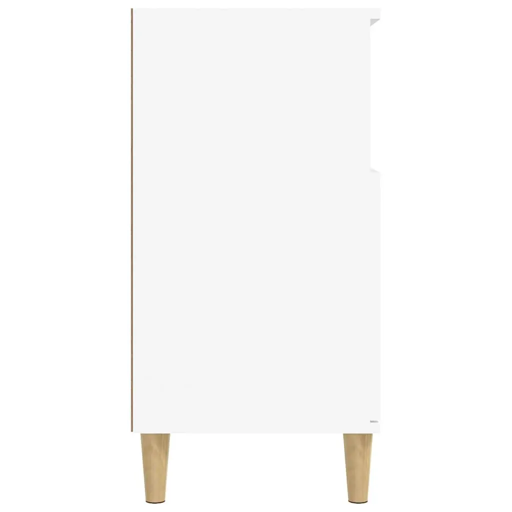 Sideboard White Storage Cabinet 4 Compartments 2 Doors Engineered Wood Furniture