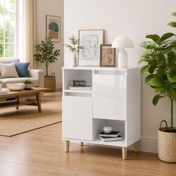 White High Gloss Sideboard Dimensions 60x35x70cm for Storage