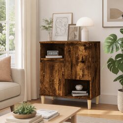 Brown Sideboard with 4 Compartments: Dimensions 60 x 35 x 70 cm