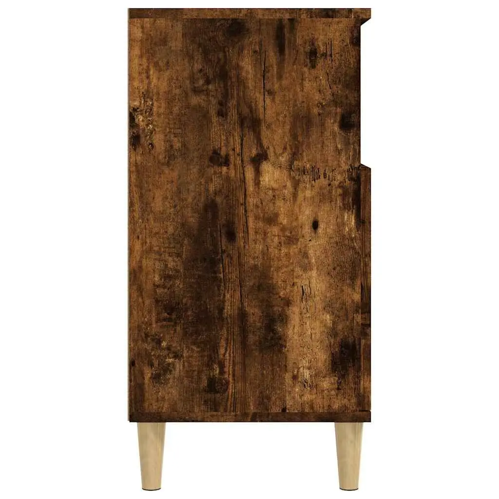 Sideboard Storage Cabinet for Living Room Bedroom Dining Area Brown Engineered Wood 4 Compartments 2 Doors
