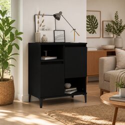 Sideboard Black 60x35x70 cm Storage Cabinet Engineered Wood Buffet Furniture