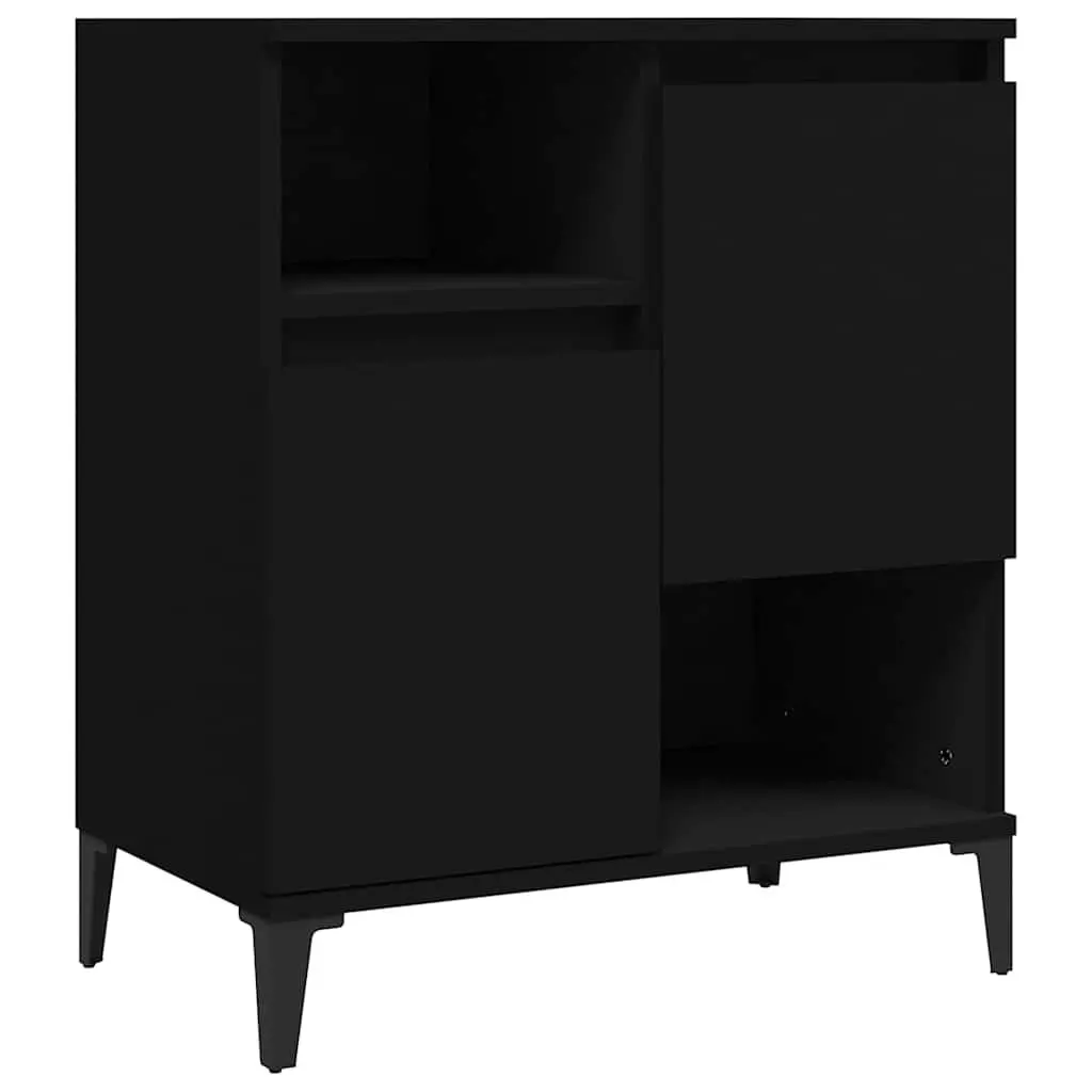 Sideboard Black Storage Cabinet 60x35x70 cm Engineered Wood Buffet Furniture