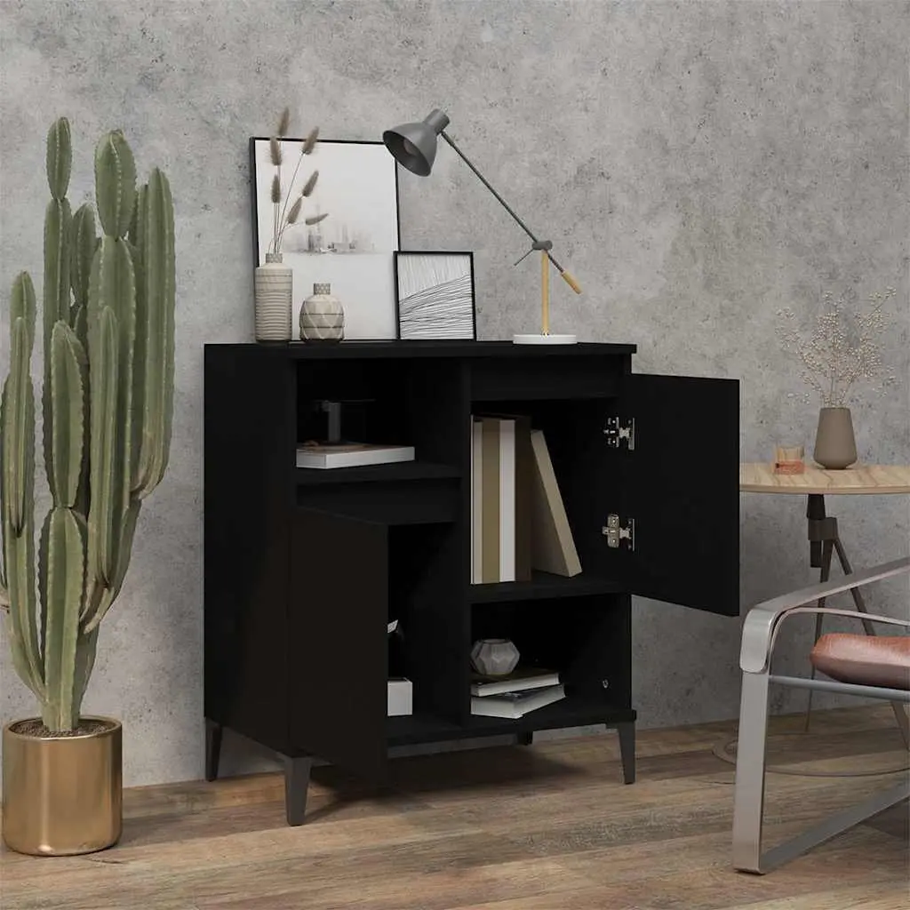 Sideboard Black Storage Cabinet 60x35x70 cm Engineered Wood Buffet Furniture