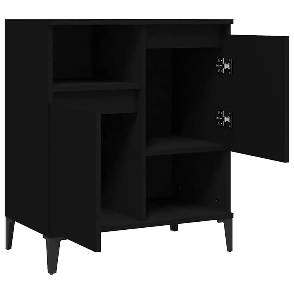 Sideboard Black Storage Cabinet 60x35x70 cm Engineered Wood Buffet Furniture