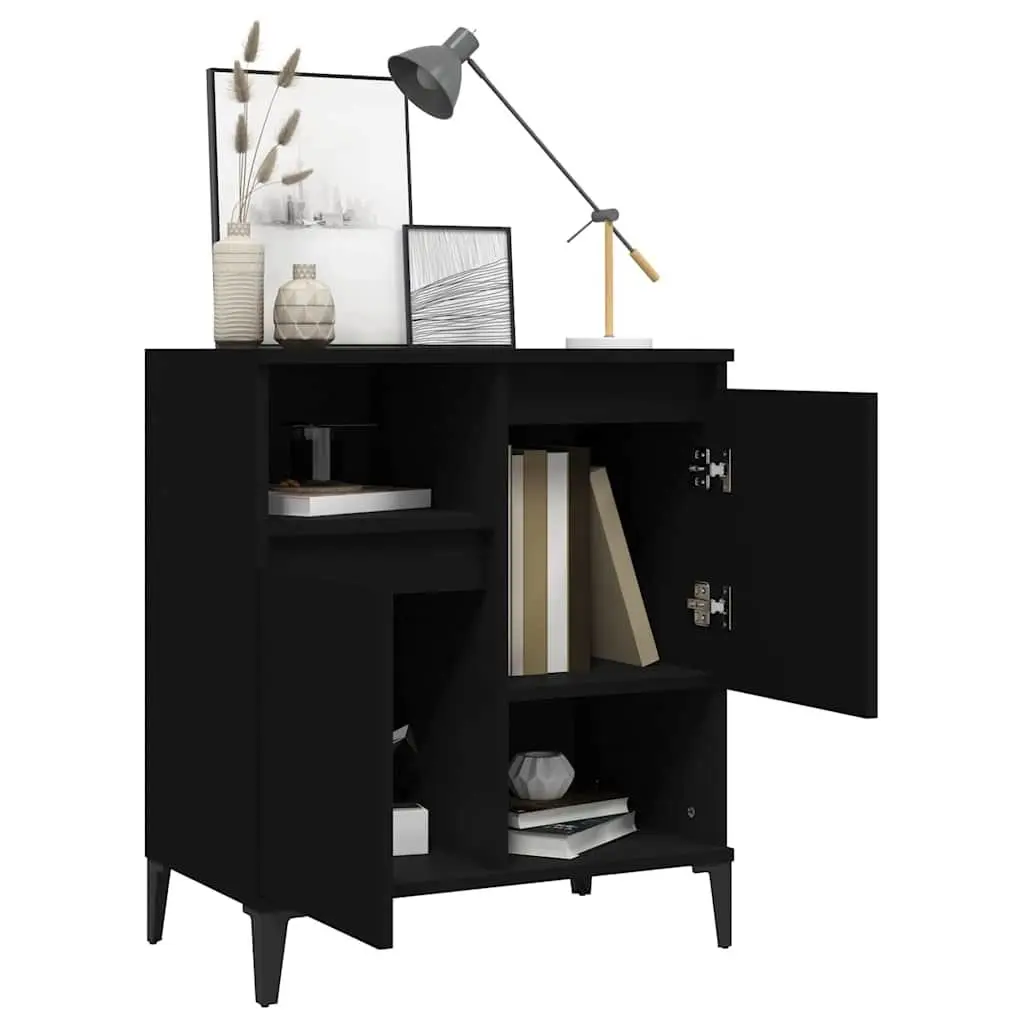 Sideboard Black Storage Cabinet 60x35x70 cm Engineered Wood Buffet Furniture