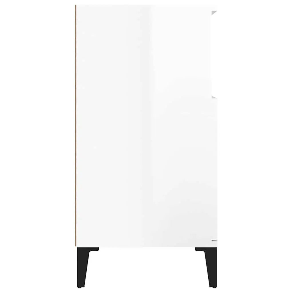 Sideboard High Gloss White 60x35x70 cm Storage Cabinet 4 Compartments