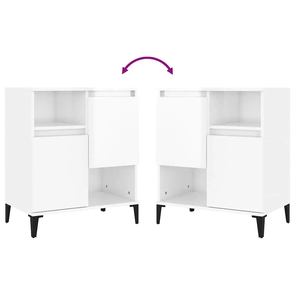 Sideboard High Gloss White 60x35x70 cm Storage Cabinet 4 Compartments