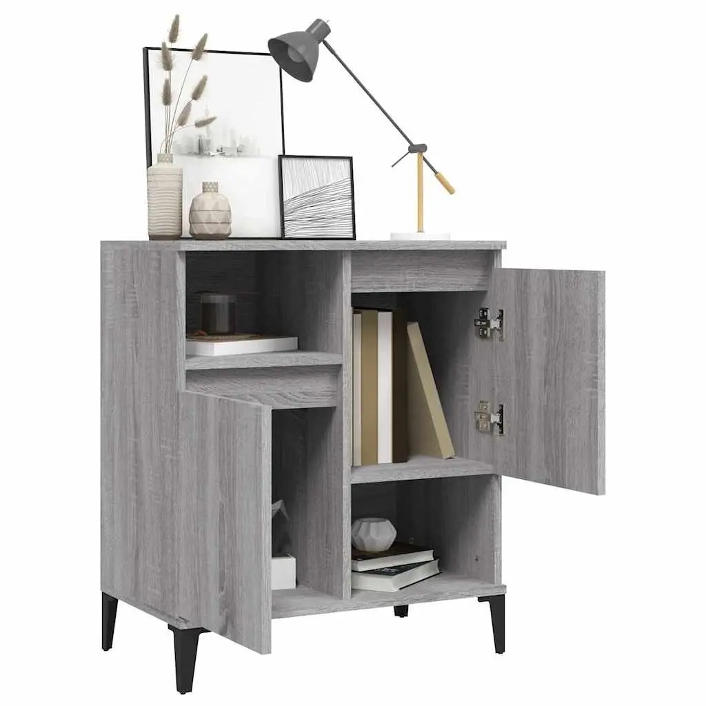 Sideboard Grey Sonoma 60x35x70 cm Storage Cabinet with 4 Compartments Display