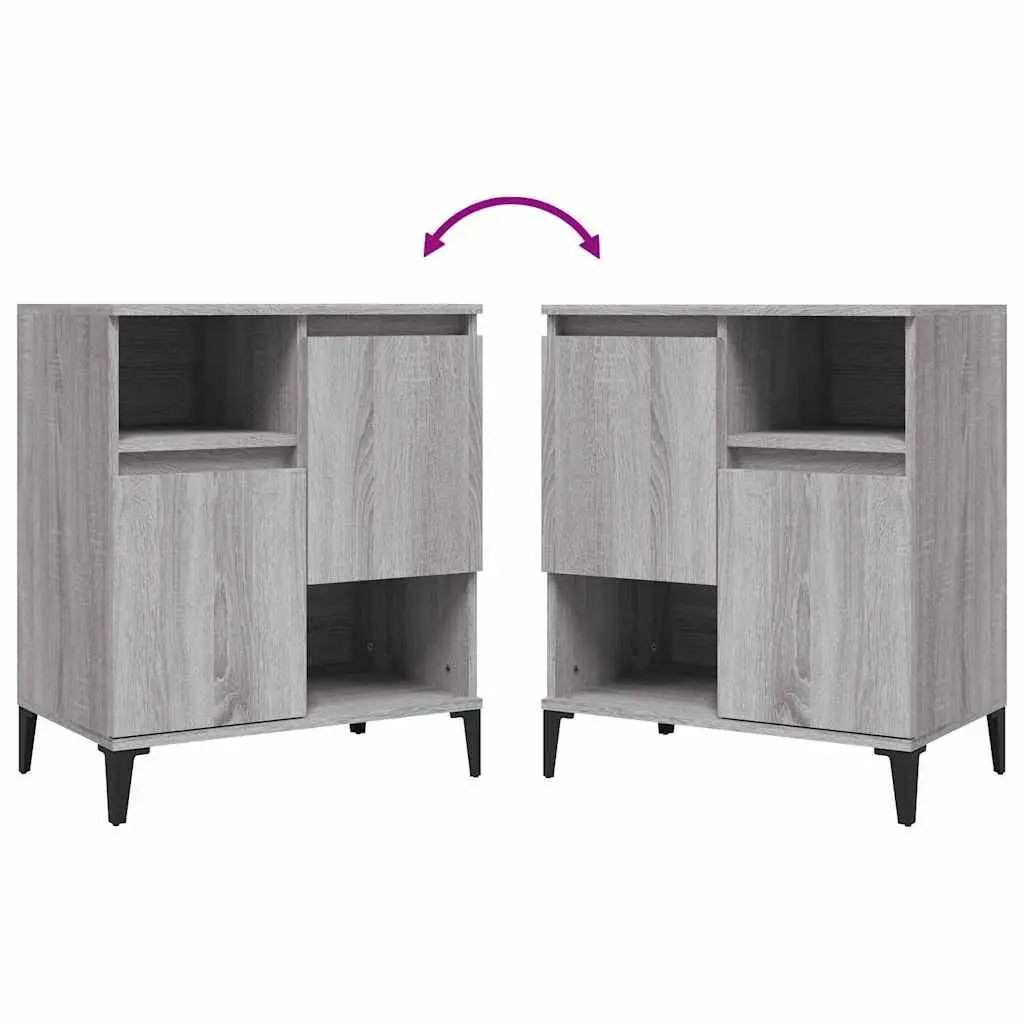 Sideboard Grey Sonoma 60x35x70 cm Storage Cabinet with 4 Compartments Display