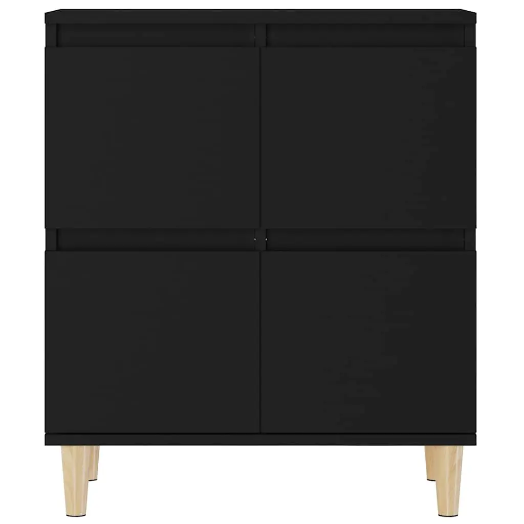 60x35x70 cm Black Sideboard in Engineered Wood with Storage