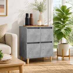 Grey Storage Sideboard - Engineered Wood, 60x35x70cm