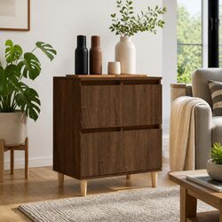Storage Cabinet Dimensions: 60x35x70 cm in Brown Oak