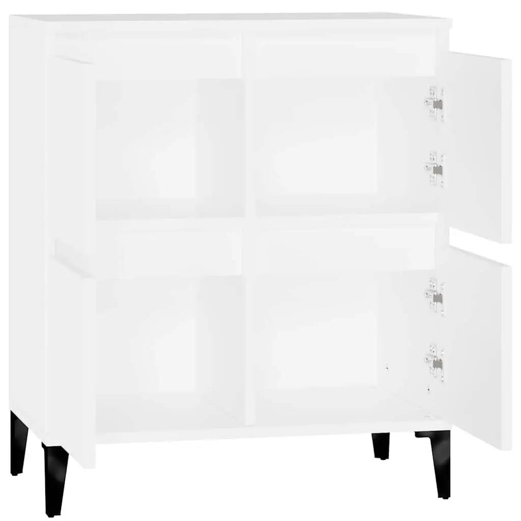 White Sideboard Storage Cabinet Home Storage 60x35x70 cm Engineered Wood