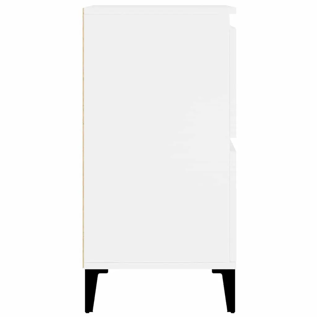 White Sideboard Storage Cabinet Home Storage 60x35x70 cm Engineered Wood