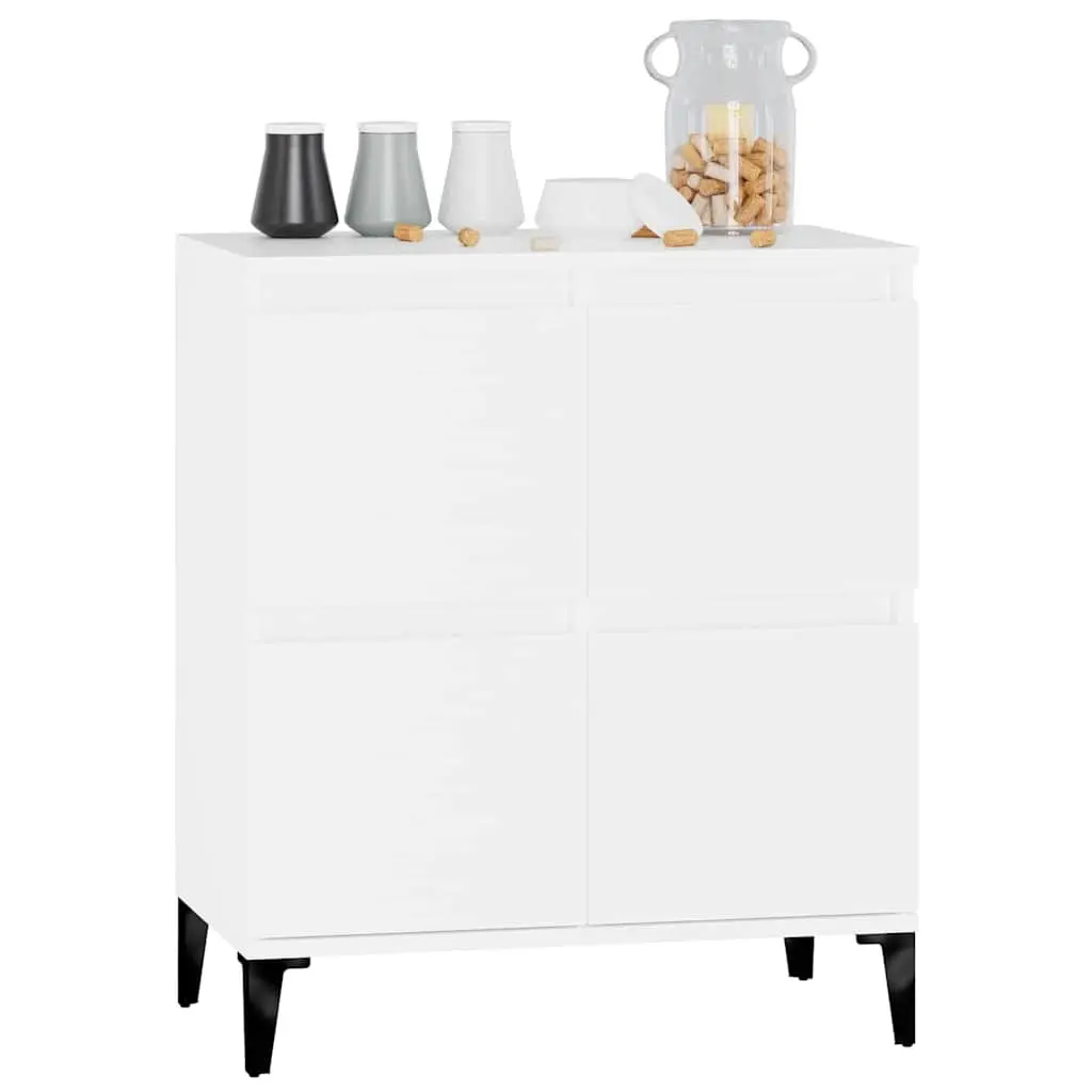 White Sideboard Storage Cabinet Home Storage 60x35x70 cm Engineered Wood