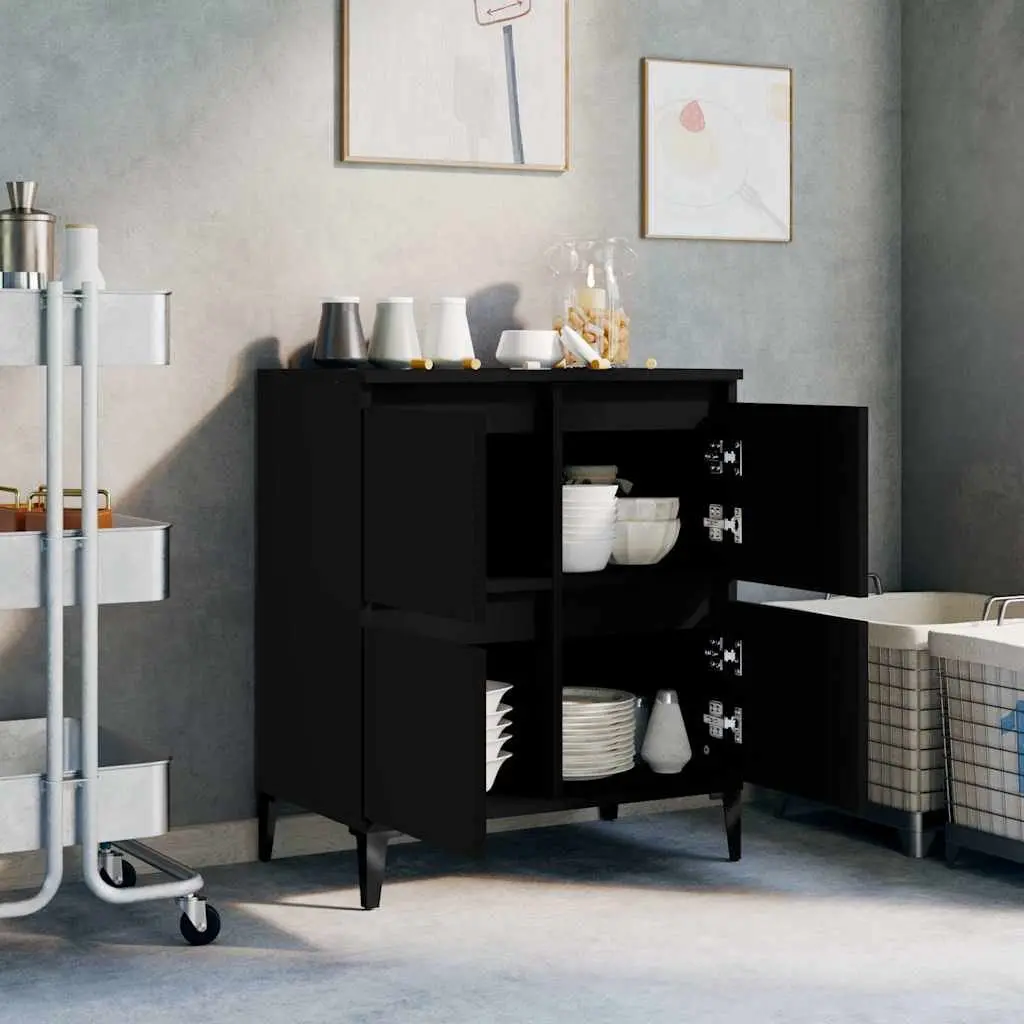 Sideboard Black 60x35x70 cm Storage Cabinet Engineered Wood Buffet Furniture
