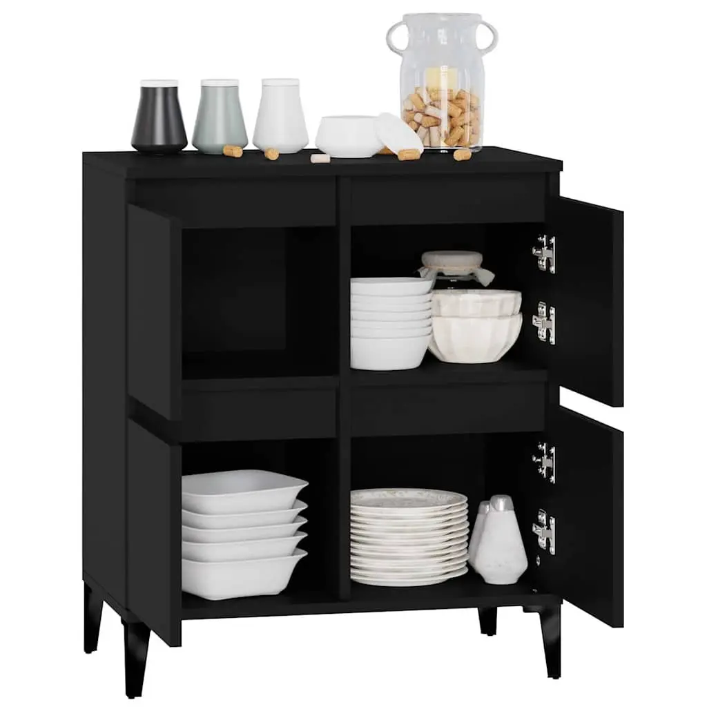Sideboard Black 60x35x70 cm Storage Cabinet Engineered Wood Buffet Furniture