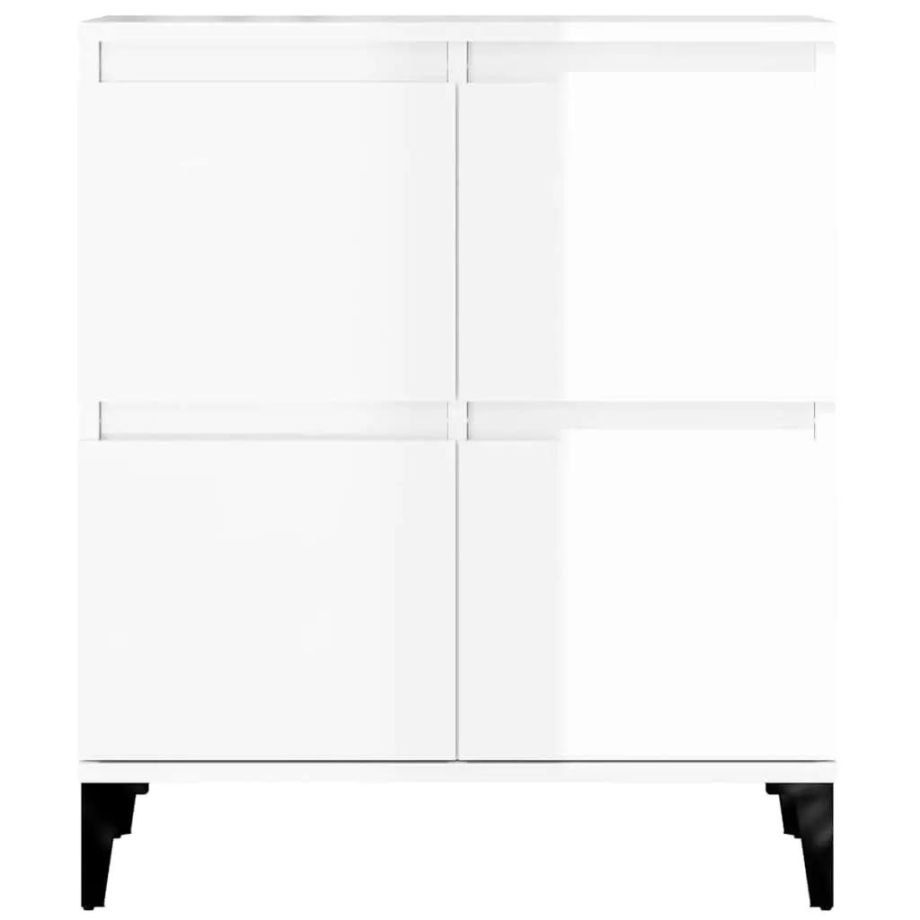 High Gloss White Sideboard Storage Cabinet, 60W x 35D cm