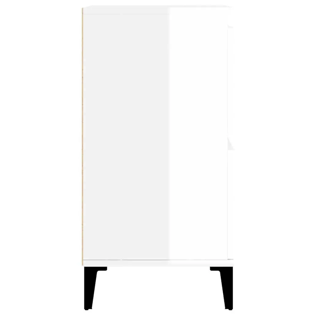 High Gloss White Sideboard Storage Cabinet, 60W x 35D cm