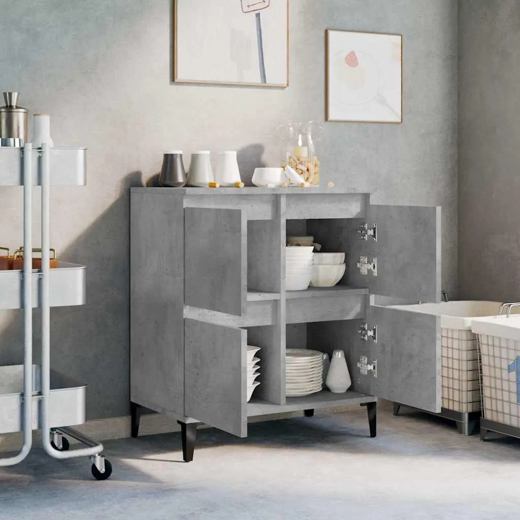 Sideboard Storage Cabinet for Home 60W x 35D x 70H cm Grey Engineered Wood