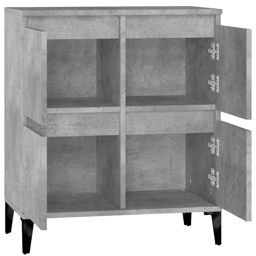 Sideboard Storage Cabinet for Home 60W x 35D x 70H cm Grey Engineered Wood