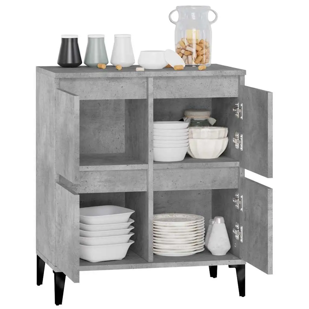 Sideboard Storage Cabinet for Home 60W x 35D x 70H cm Grey Engineered Wood