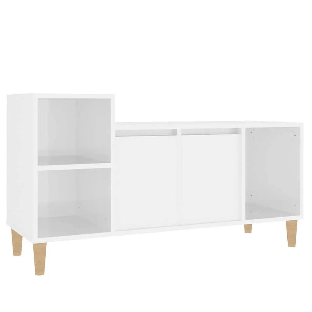 TV Cabinet Storage Unit for Living Room High Gloss White 100 x 35 x 55 cm Engineered Wood Furniture