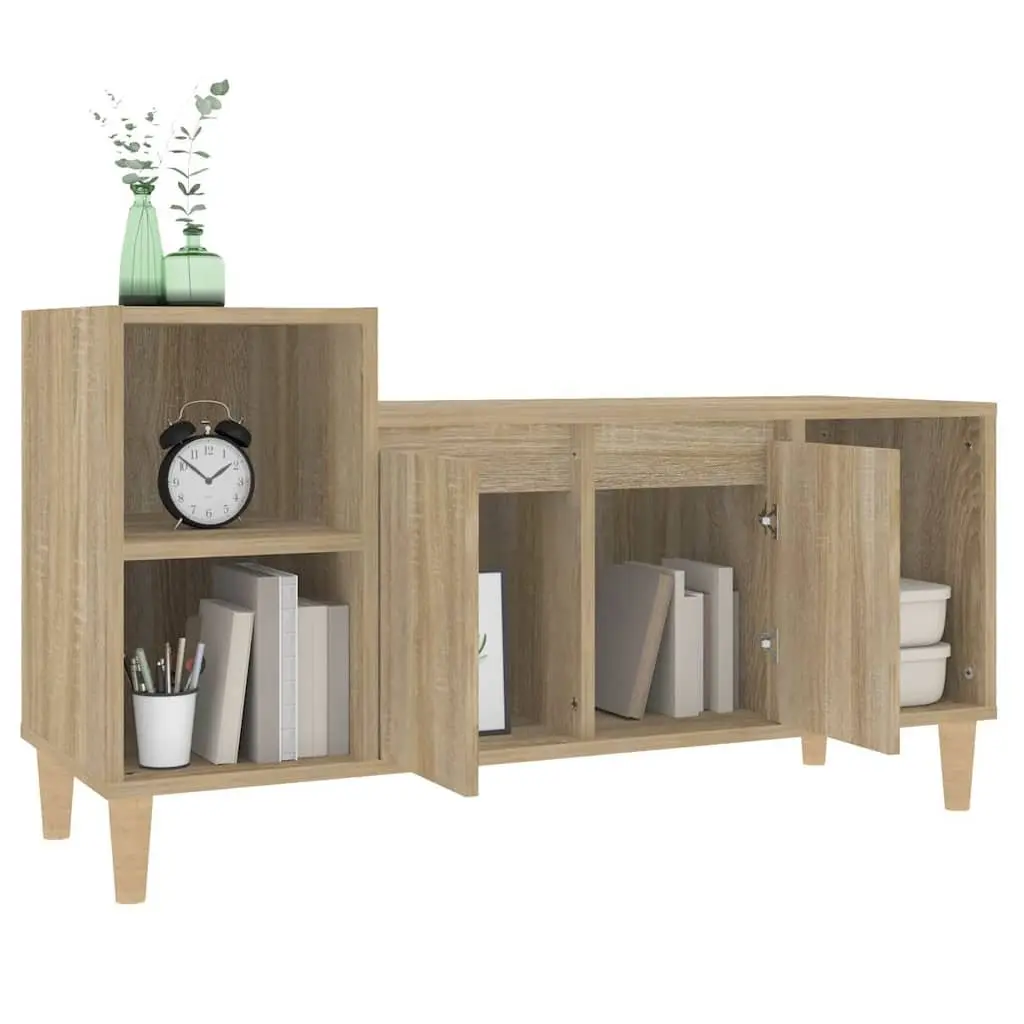 TV Cabinet Media Storage Unit Living Room 100cm Brown Engineered Wood Sonoma Oak Style