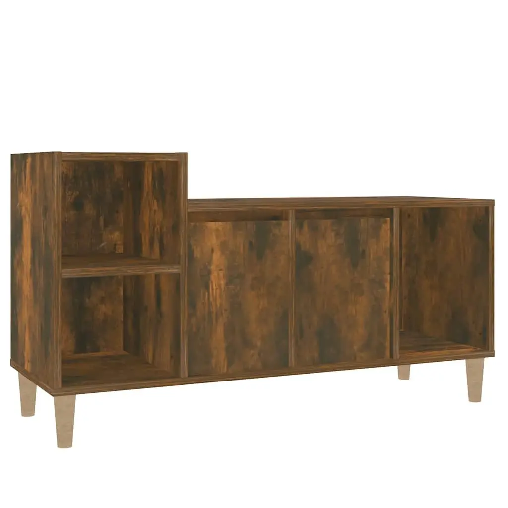 TV Cabinet Smoked Oak Storage Unit Media Console Engineered Wood 100x35x55cm