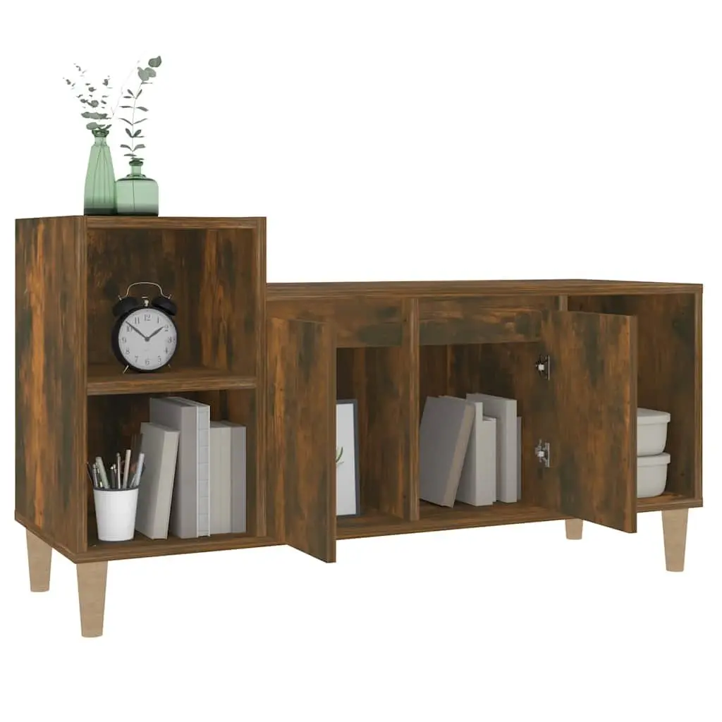 TV Cabinet Smoked Oak Storage Unit Media Console Engineered Wood 100x35x55cm