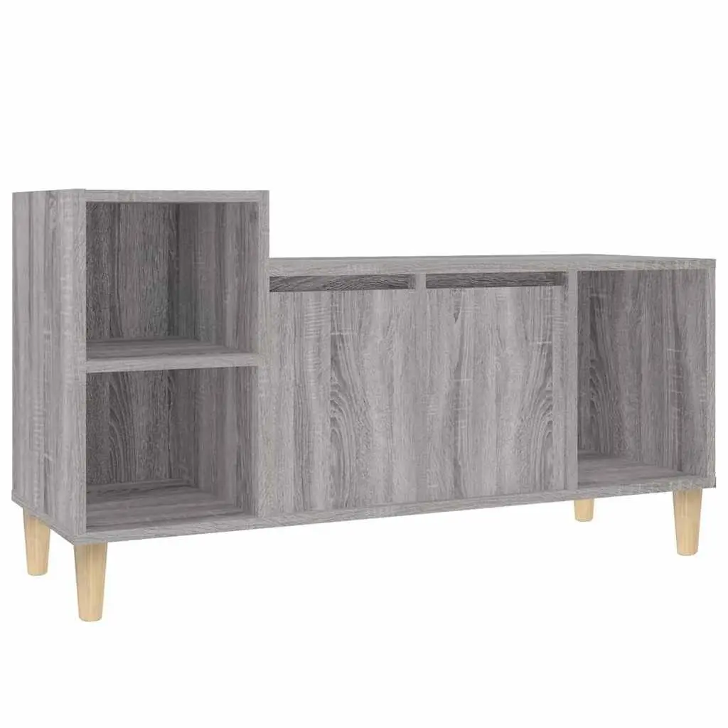 TV Cabinet for Living Room Grey Sonoma 100x35x55 cm Media Unit Storage with Doors