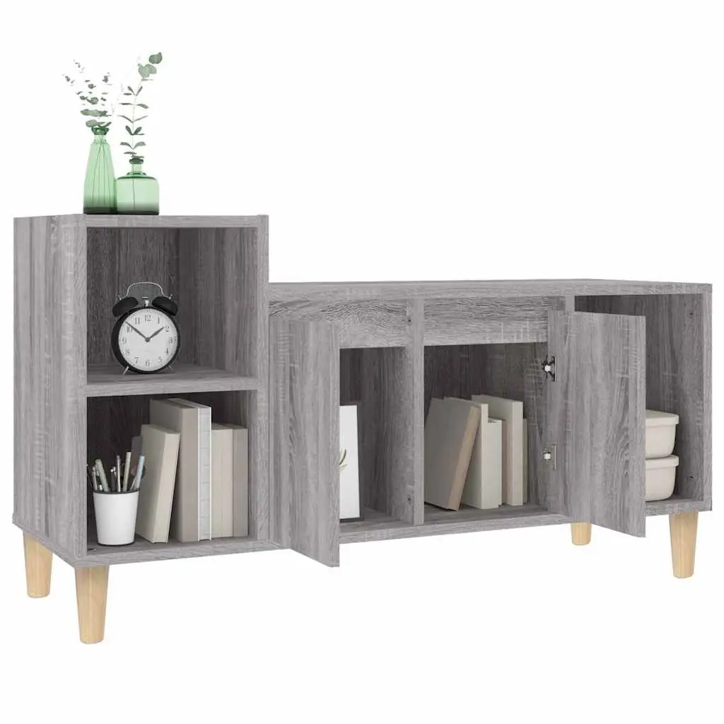 TV Cabinet for Living Room Grey Sonoma 100x35x55 cm Media Unit Storage with Doors