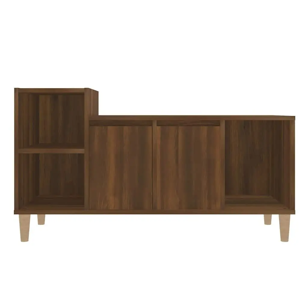 TV Cabinet for Living Room Brown Oak 100x35x55cm Media Storage Unit Engineered Wood