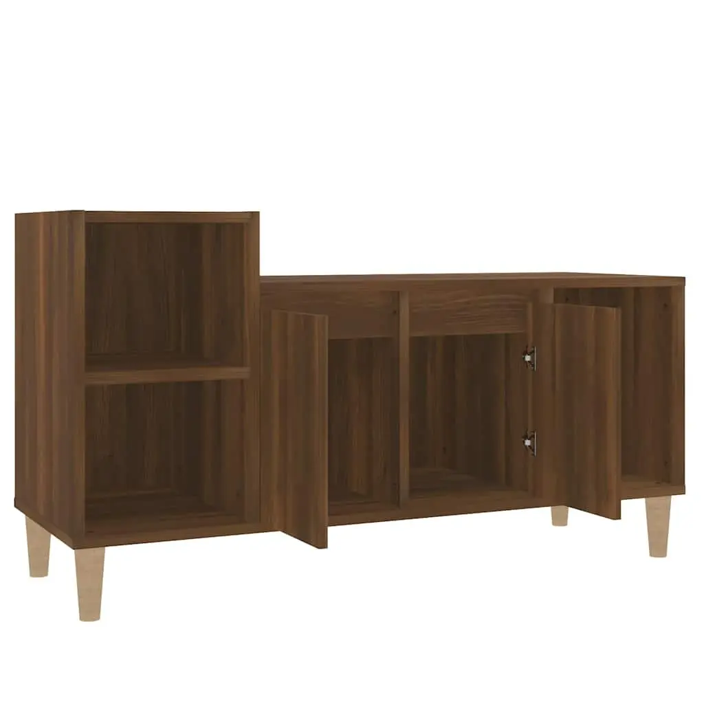 TV Cabinet for Living Room Brown Oak 100x35x55cm Media Storage Unit Engineered Wood