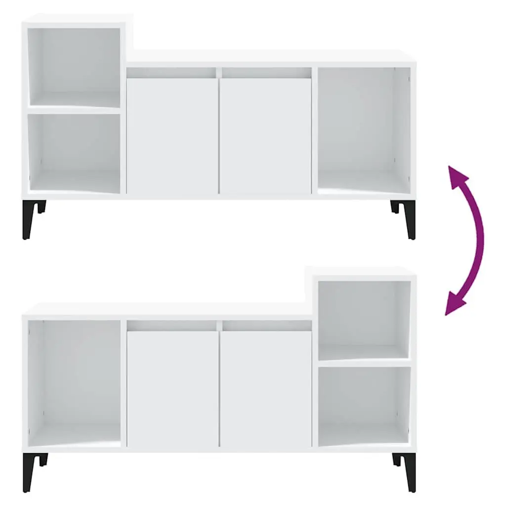 TV Cabinet White Media Storage Unit 100L x 35W x 55H cm