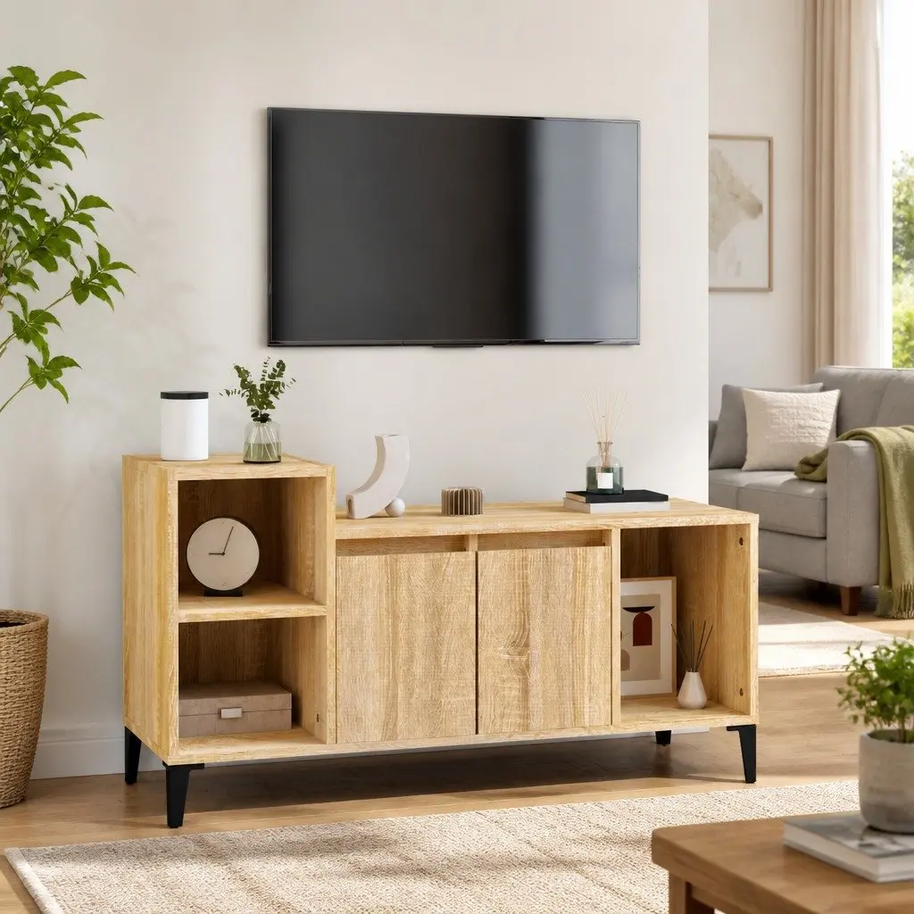 TV Cabinet Media Storage Unit for Living Room Brown