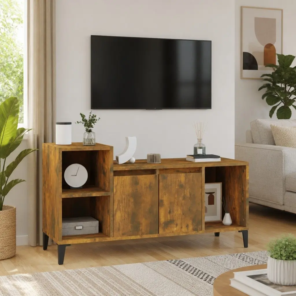 TV Cabinet Media Storage Unit for Living Room Brown 100 x 35 x 55 cm