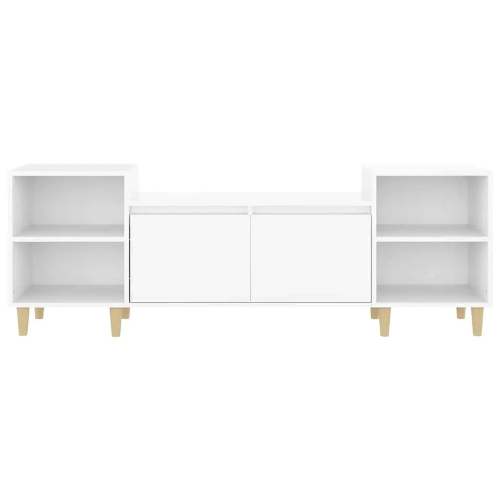 TV Cabinet for Living Room High Gloss White 160 x 35 x 55 cm Engineered Wood 6 Compartments