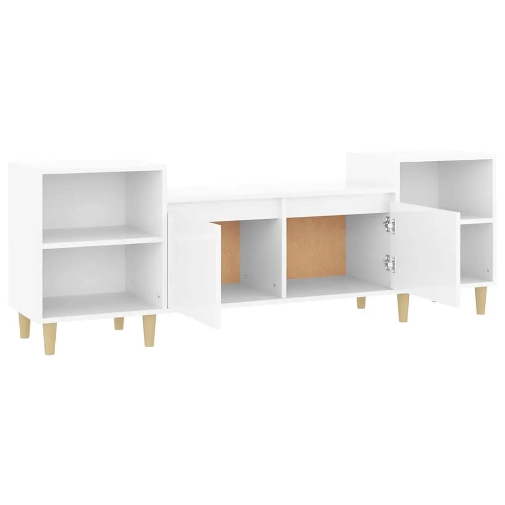 TV Cabinet for Living Room High Gloss White 160 x 35 x 55 cm Engineered Wood 6 Compartments