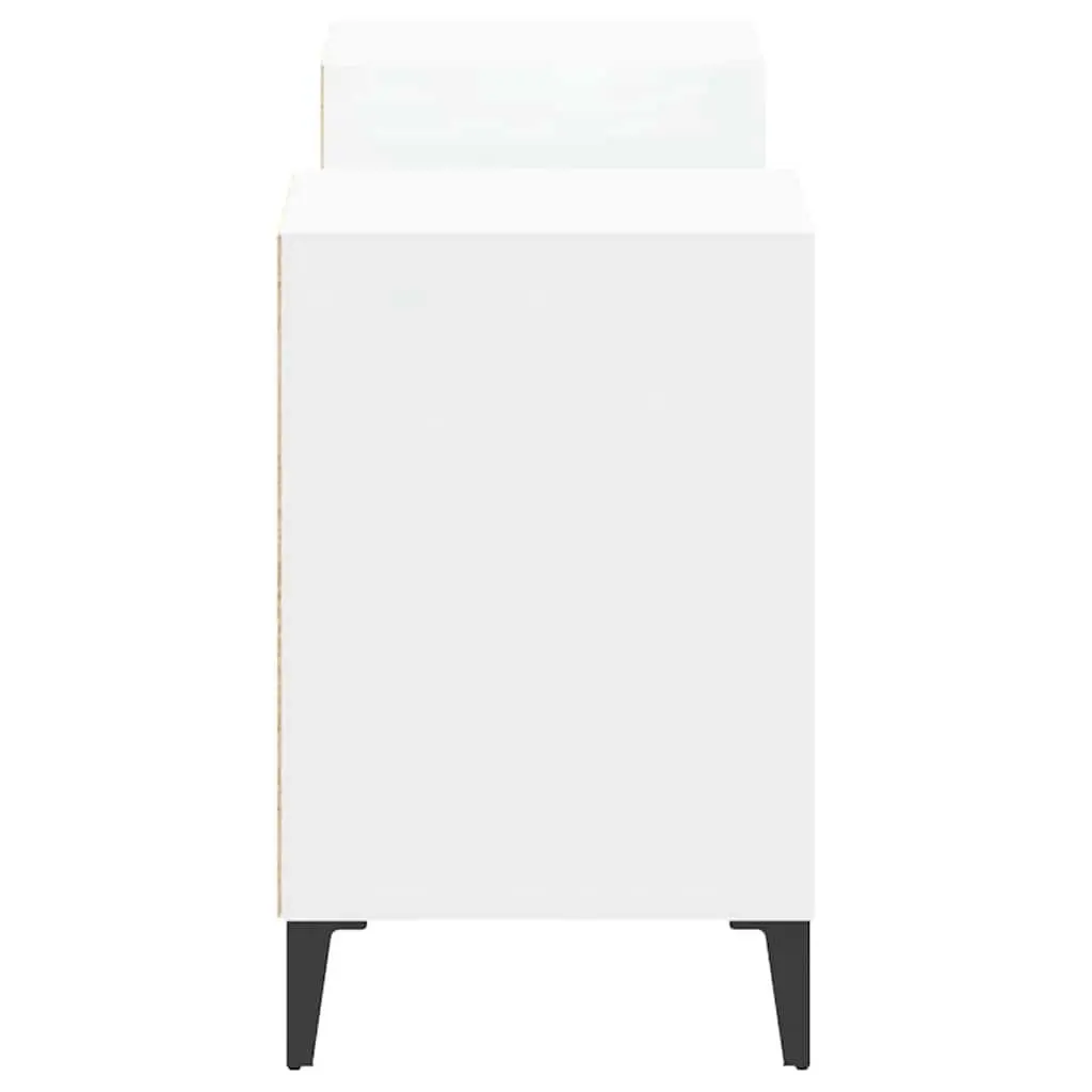 TV Cabinet White Living Room 160x35x55 cm Media Storage Unit with 6 Compartments Doors