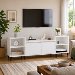 160x35x55 cm Engineered Wood TV Cabinet in High Gloss White