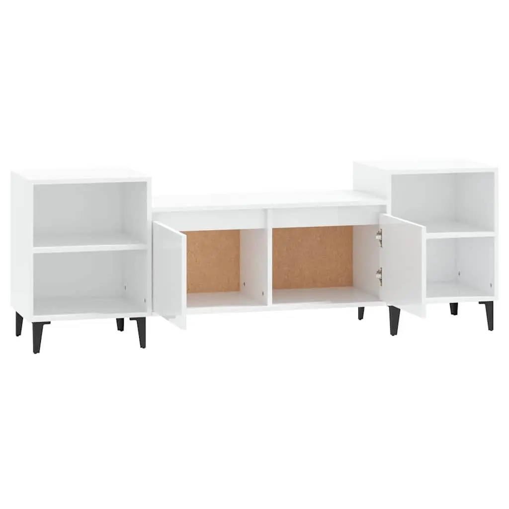 TV Cabinet Living Room High Gloss White 160x35x55 cm Storage Unit Media Stand Engineered Wood