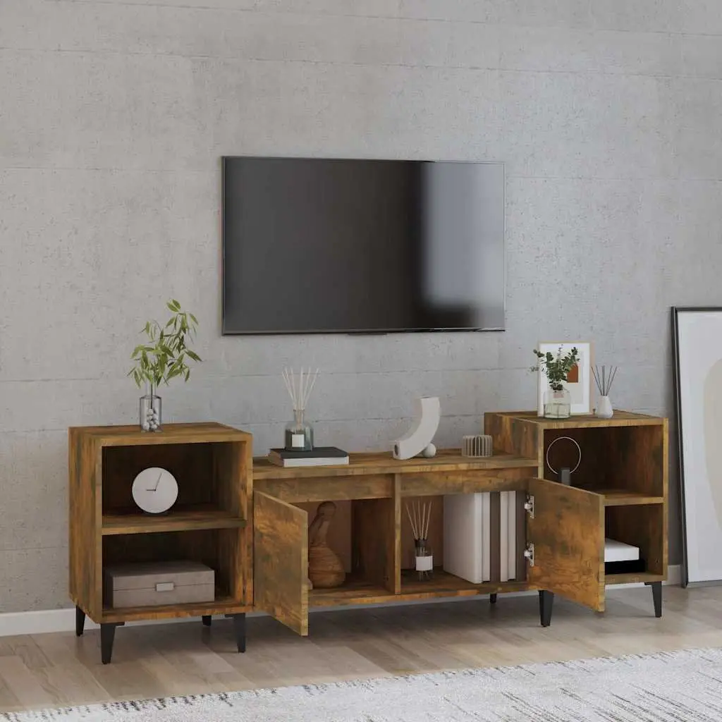 TV Cabinet Media Unit for Living Room Engineered Wood Brown 160x35x55cm