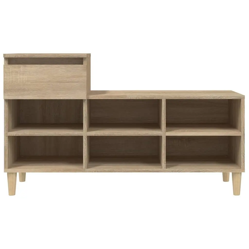 Shoe Cabinet for Entryway Bedroom Hallway Brown 102W x 36D x 60H cm 6 Compartments 1 Drawer Engineered Wood