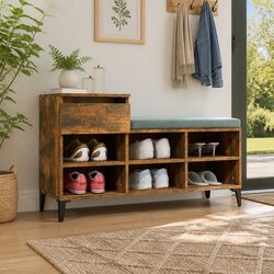 Engineered Wood Shoe Cabinet: 102 x 36 x 60 cm, 6 Compartments