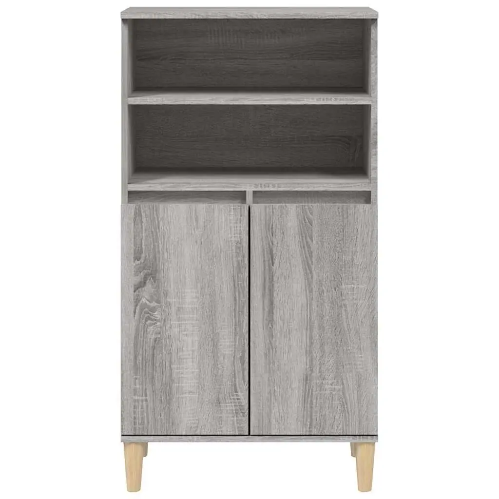 Grey Sonoma Highboard Sideboard Storage Cabinet Engineered Wood 60x36x110cm