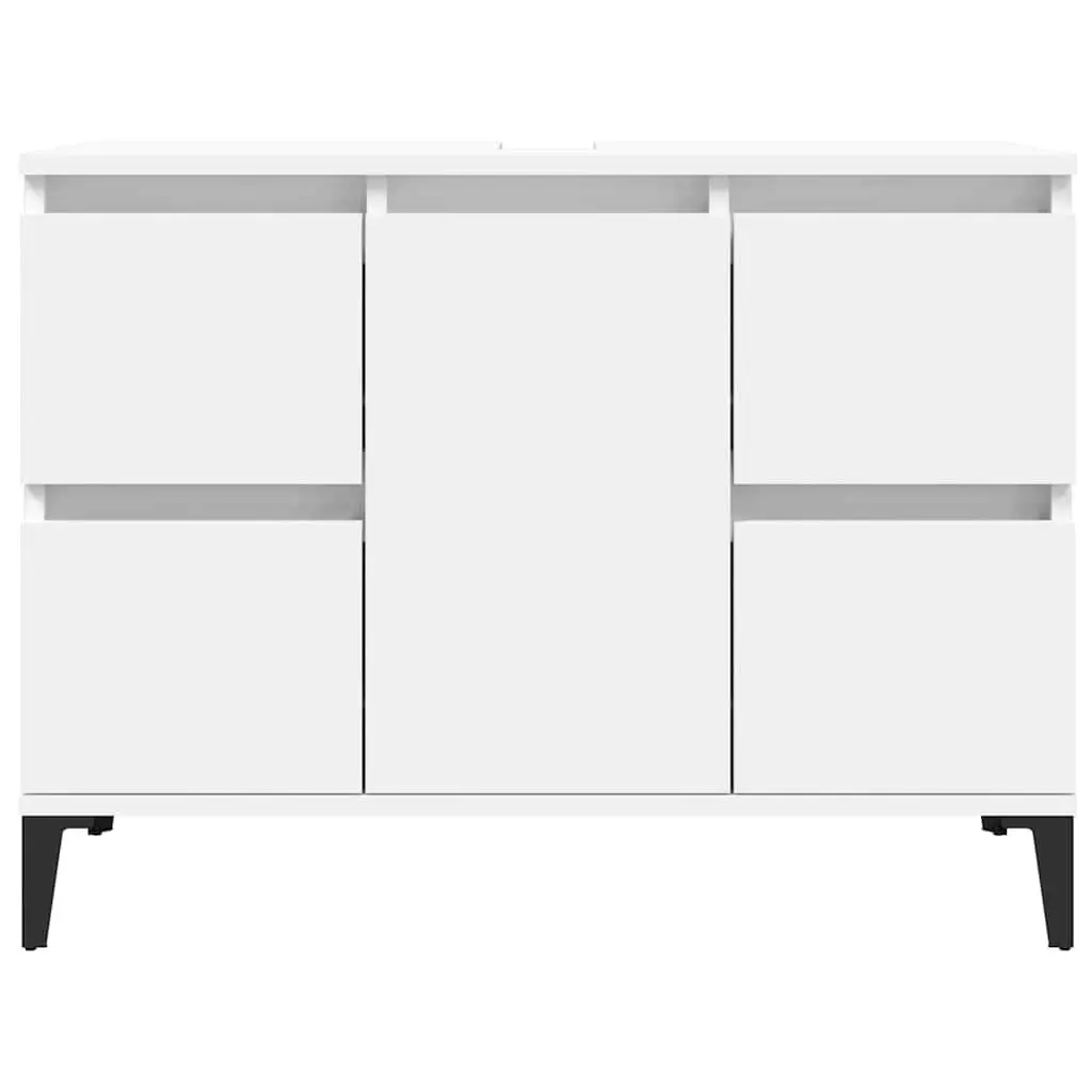 Bathroom Sink Cabinet White Engineered Wood Storage Vanity Unit 80x33x60cm