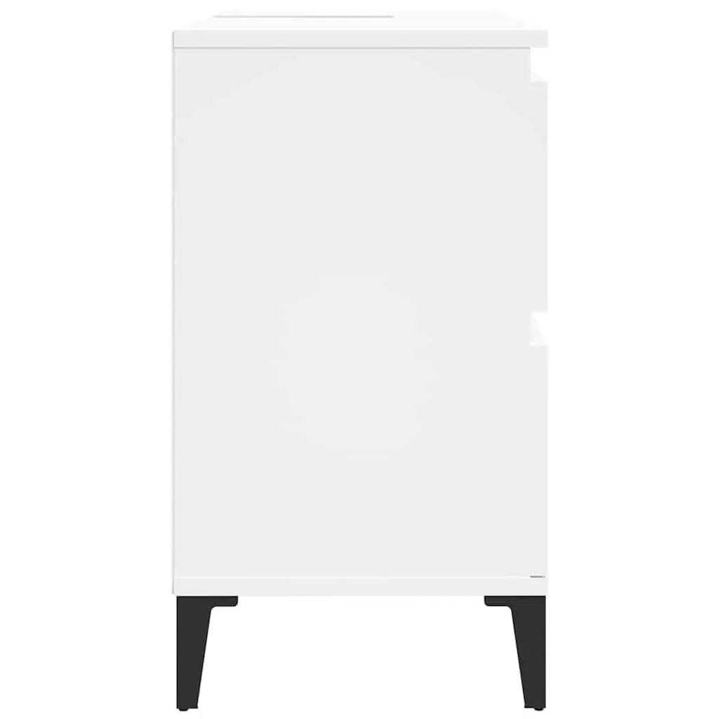 Bathroom Sink Cabinet White Engineered Wood Storage Vanity Unit 80x33x60cm