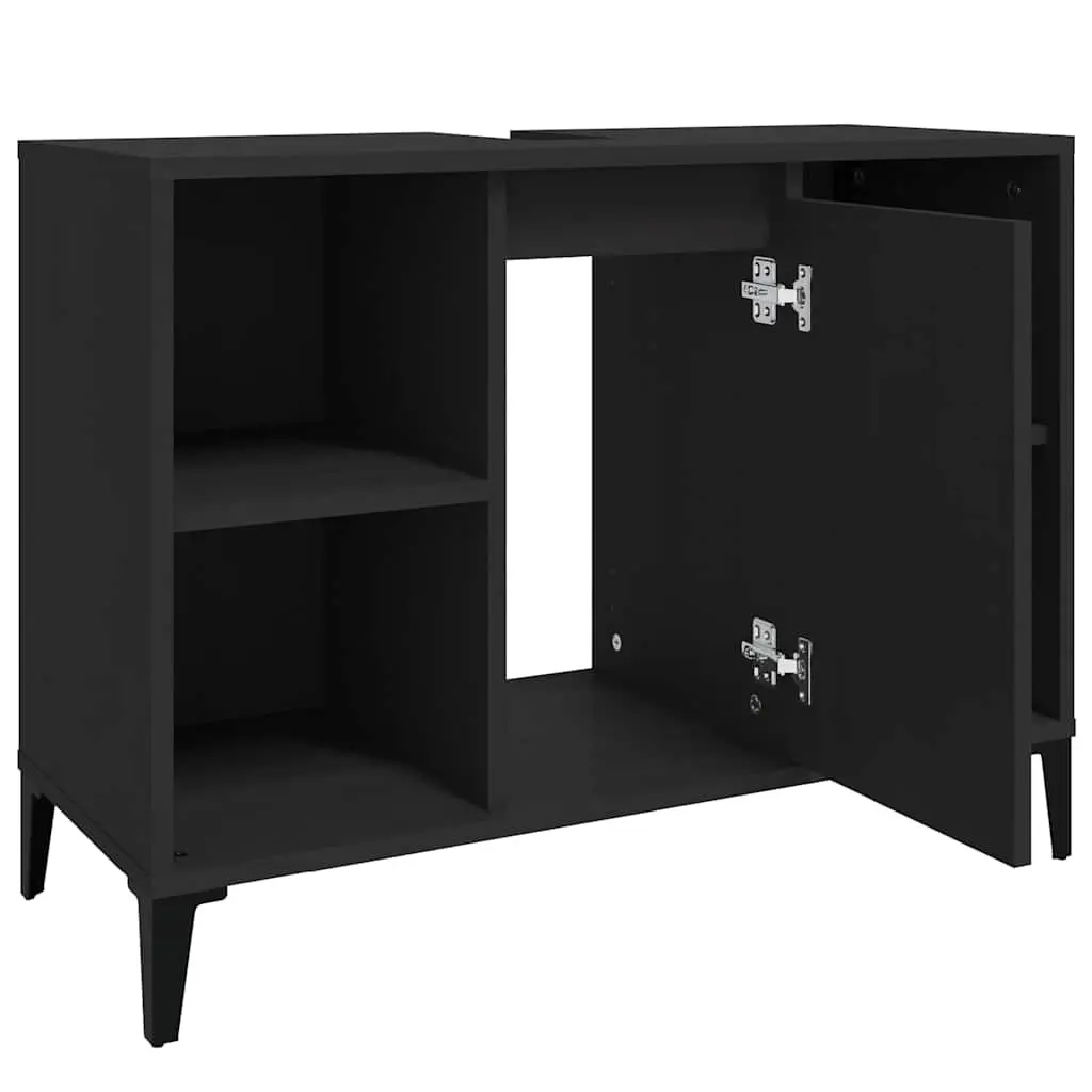 Black Bathroom Sink Cabinet Unit