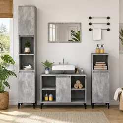 Engineered Wood Bathroom Sink Cabinet 80x33x60cm Grey
